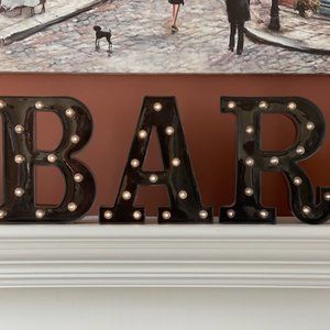 LED Illuminated Marquee BAR Sign
